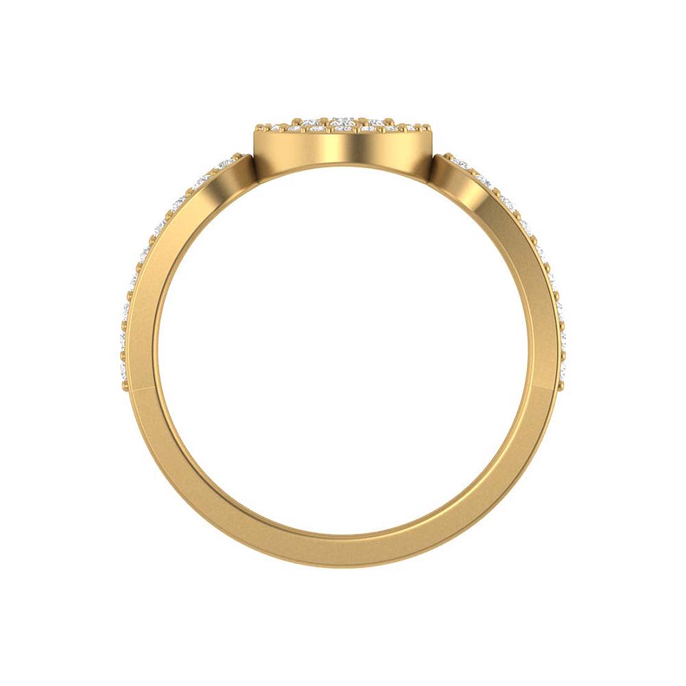 Pave circle design and natural diamonds