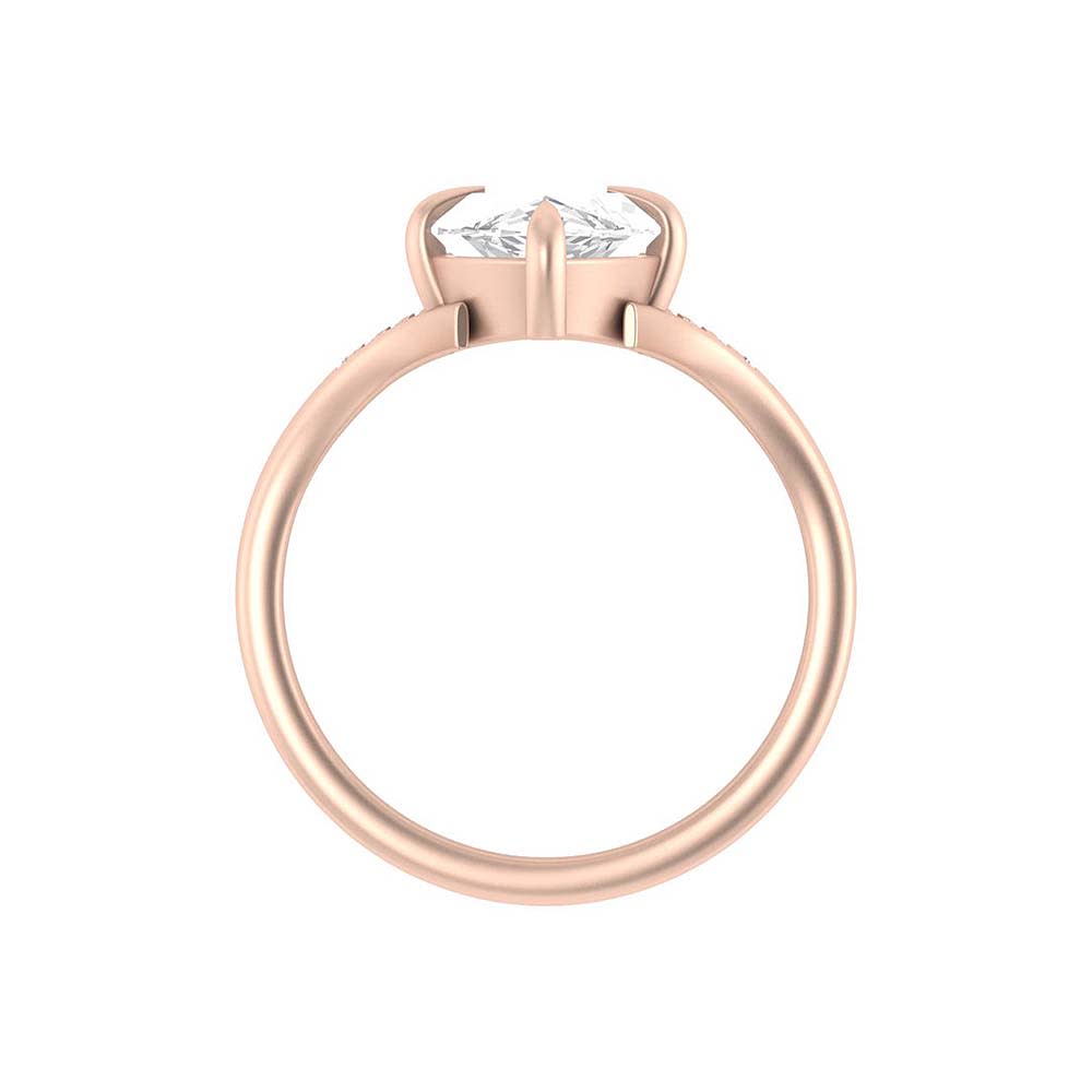 Double band V with Lab Marquise cut Engagement ring