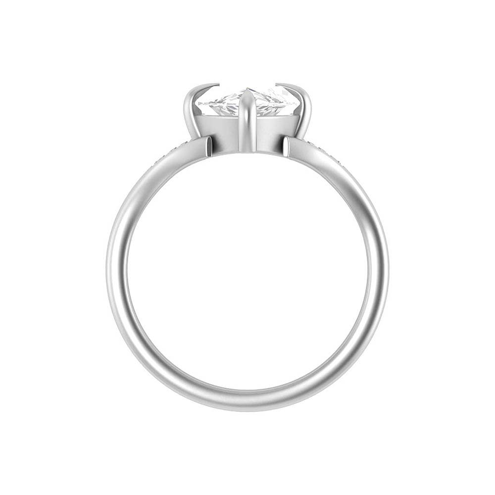 Double band V with Lab Marquise cut Engagement ring