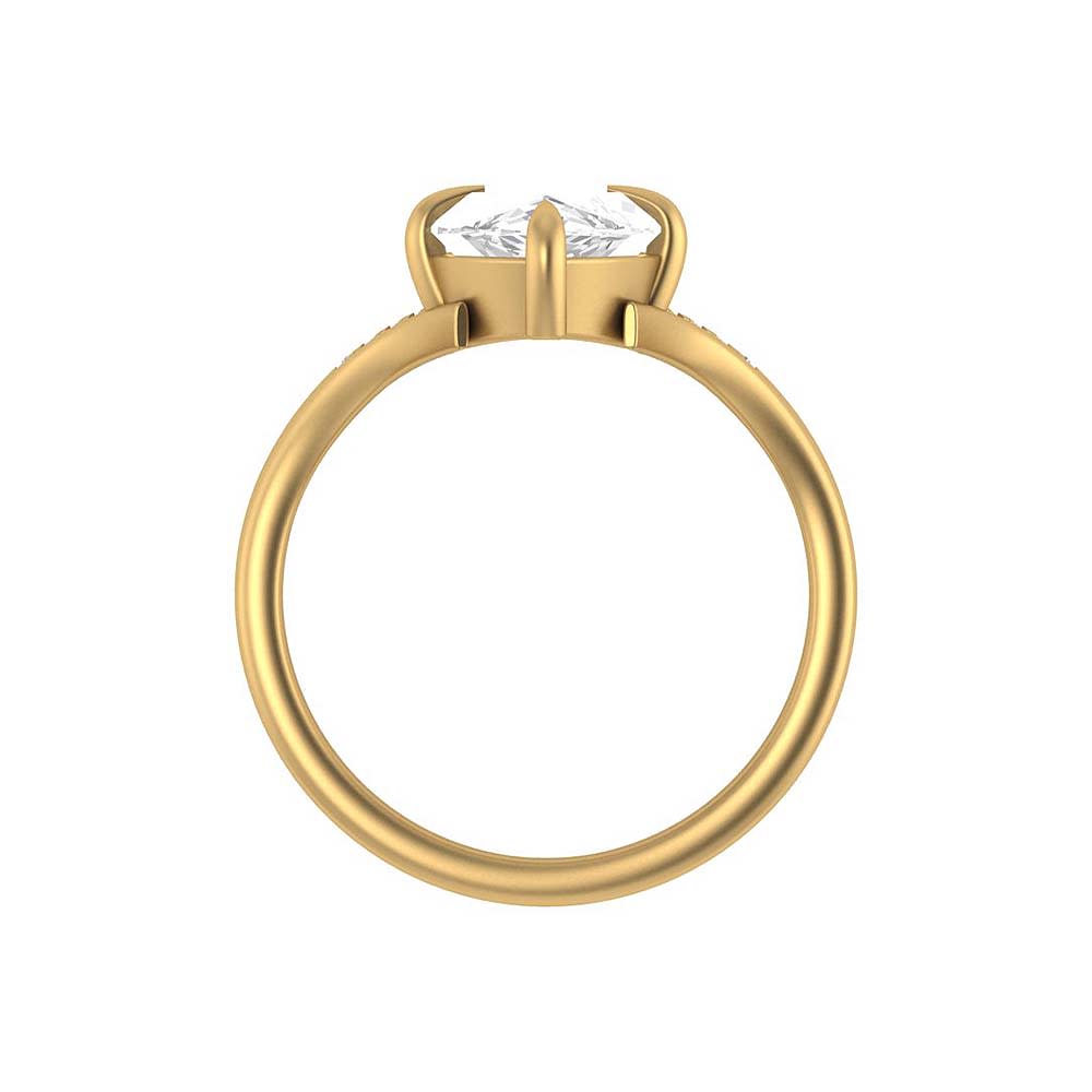 Double band V with Lab Marquise cut Engagement ring