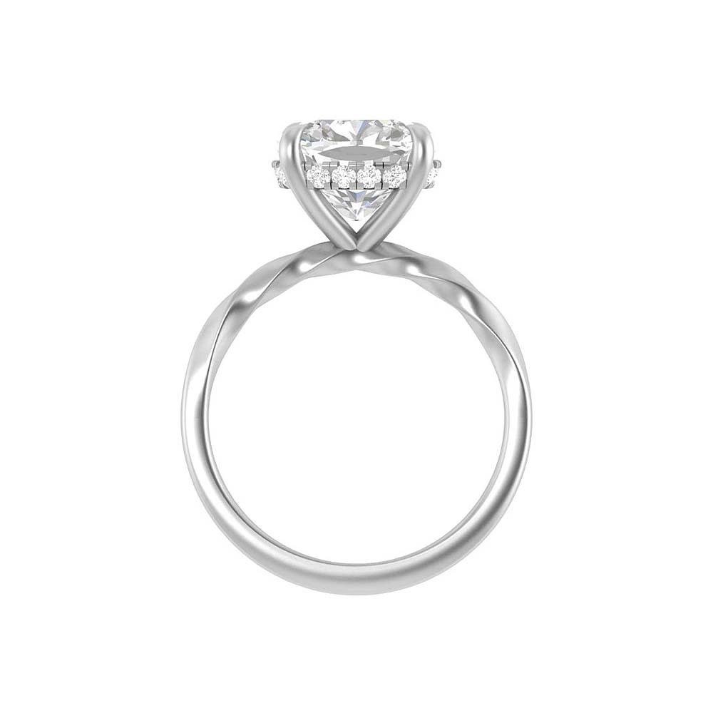 4ct cushion cut lab diamond and hidden halo