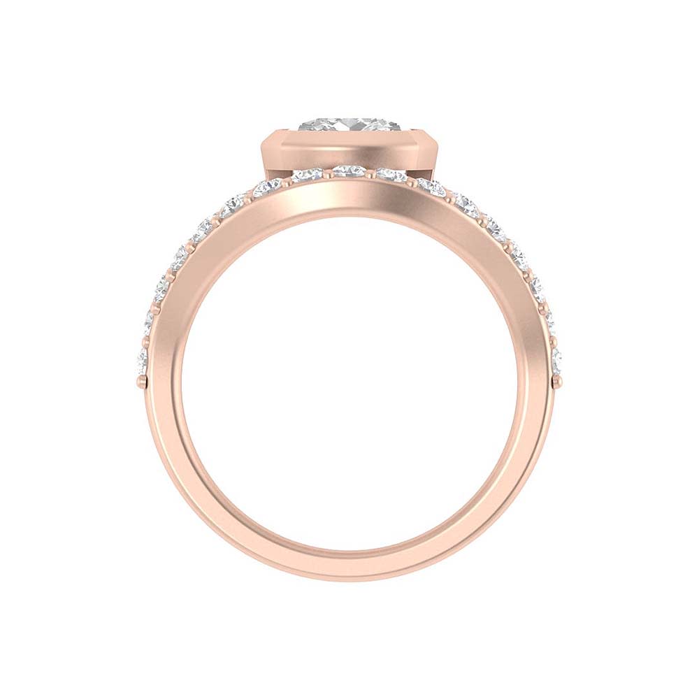 Floating cushion cut ring
