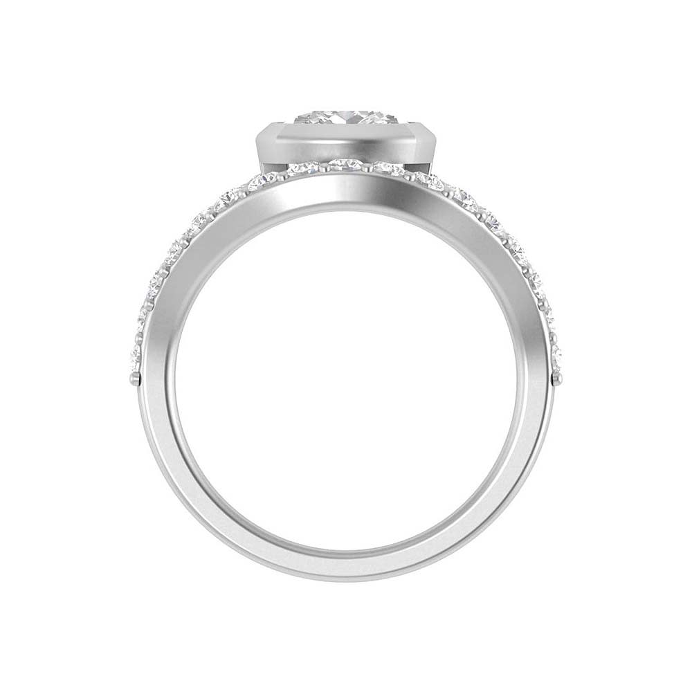 Floating cushion cut ring