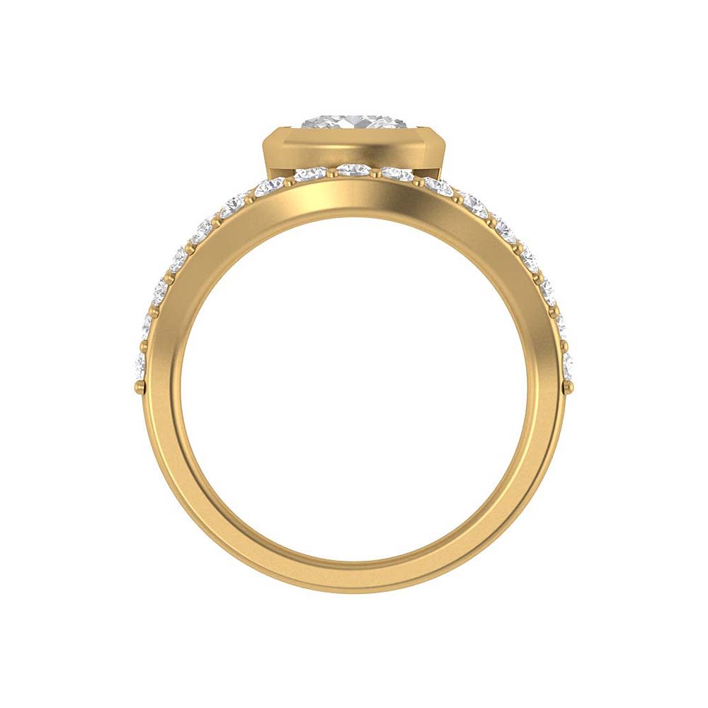 Floating cushion cut ring