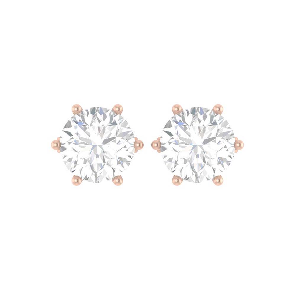 6 prong diamond studs