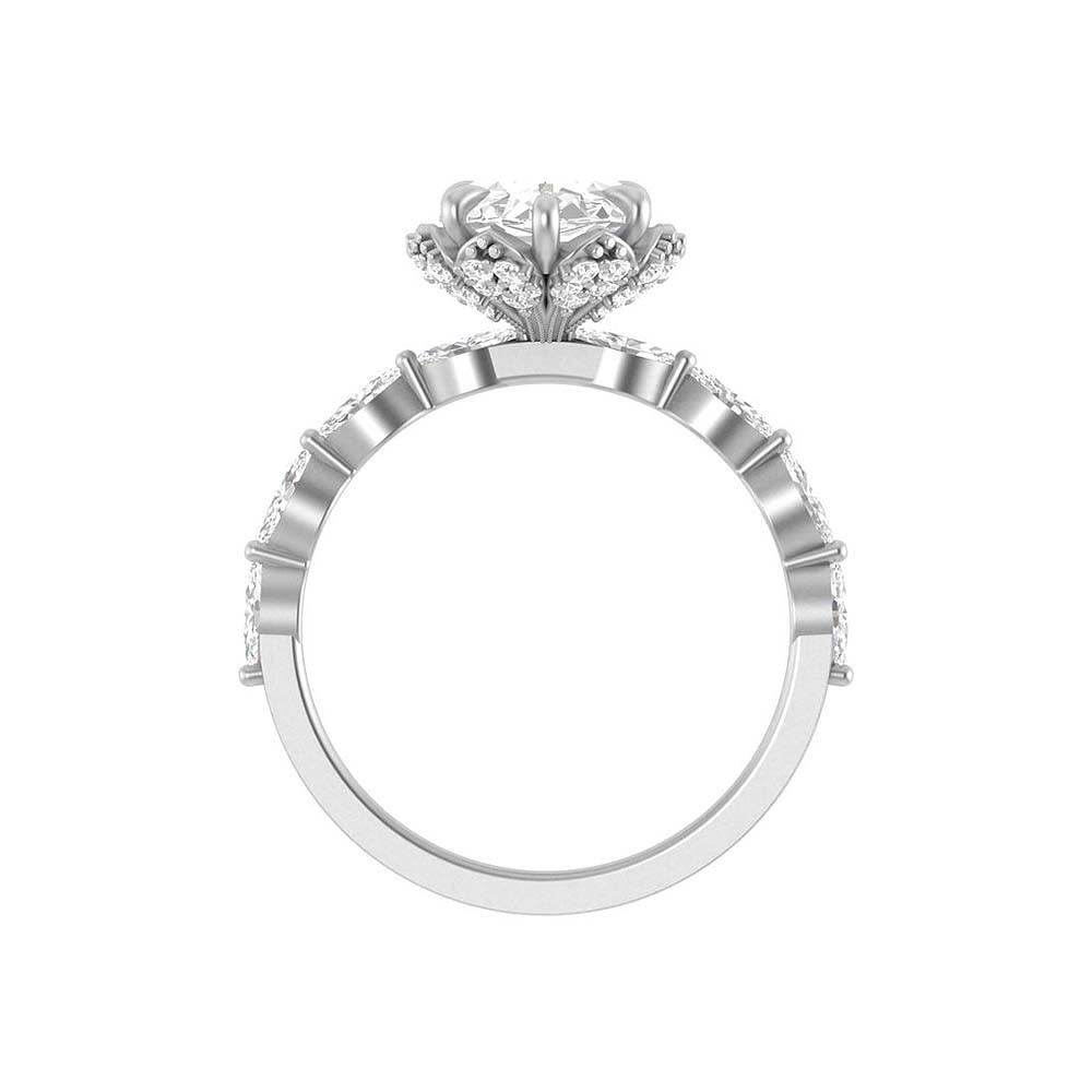 Royal design Lab Moval cut 3 and half ct with marquise cut shoulders