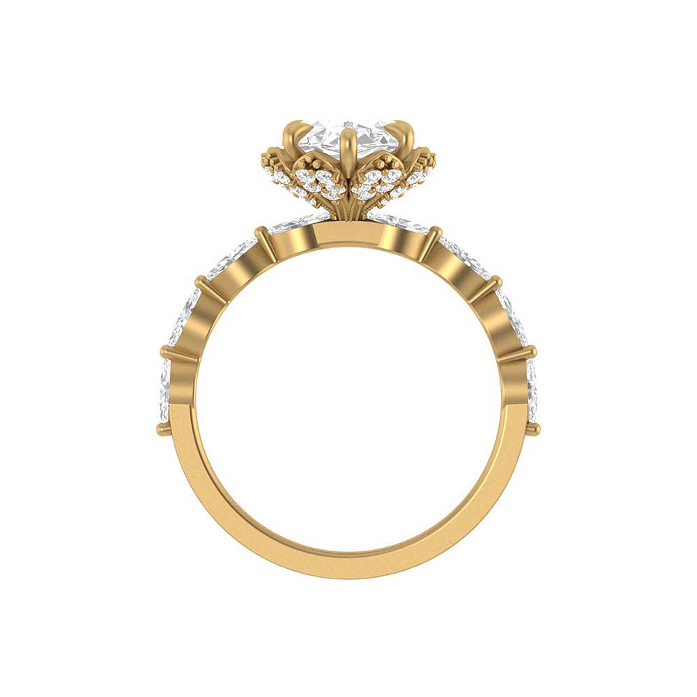 Royal design Lab Moval cut 3 and half ct with marquise cut shoulders