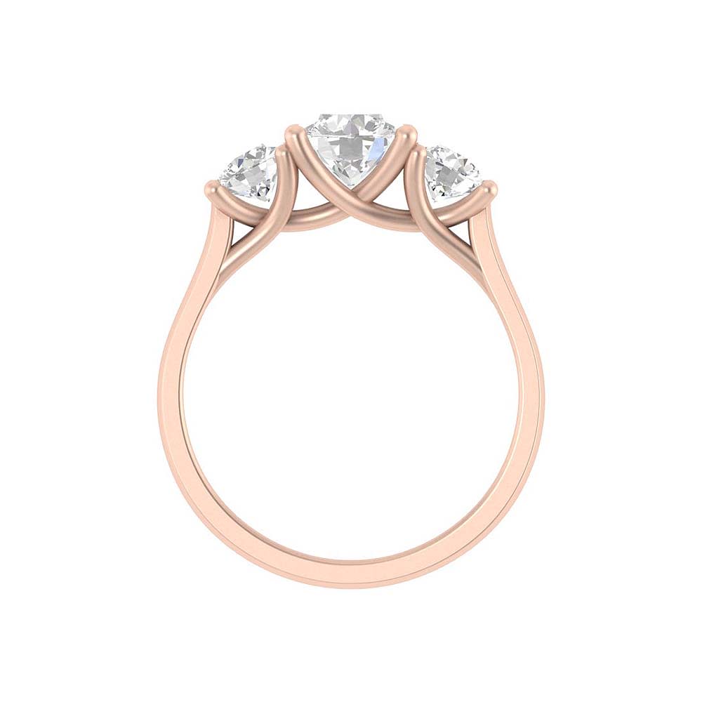 Round Lab trilogy 1ct centre and 40 pointers each side