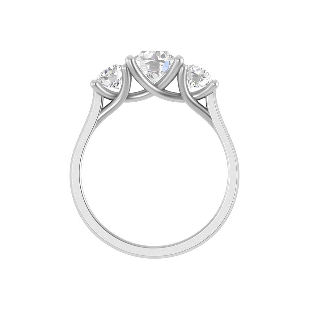 Round Lab trilogy 1ct centre and 40 pointers each side