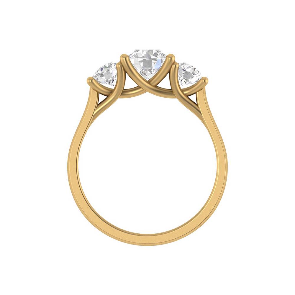 Round Lab trilogy 1ct centre and 40 pointers each side