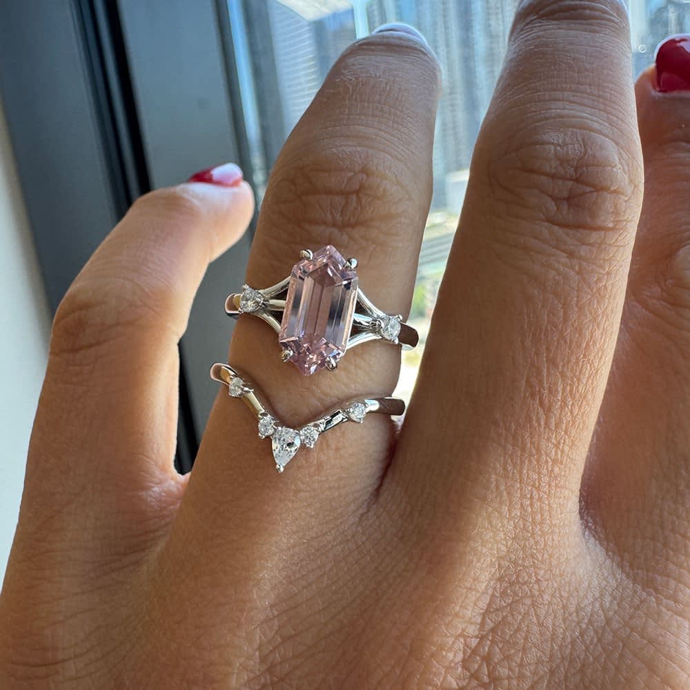 Light pink tourmaline ring