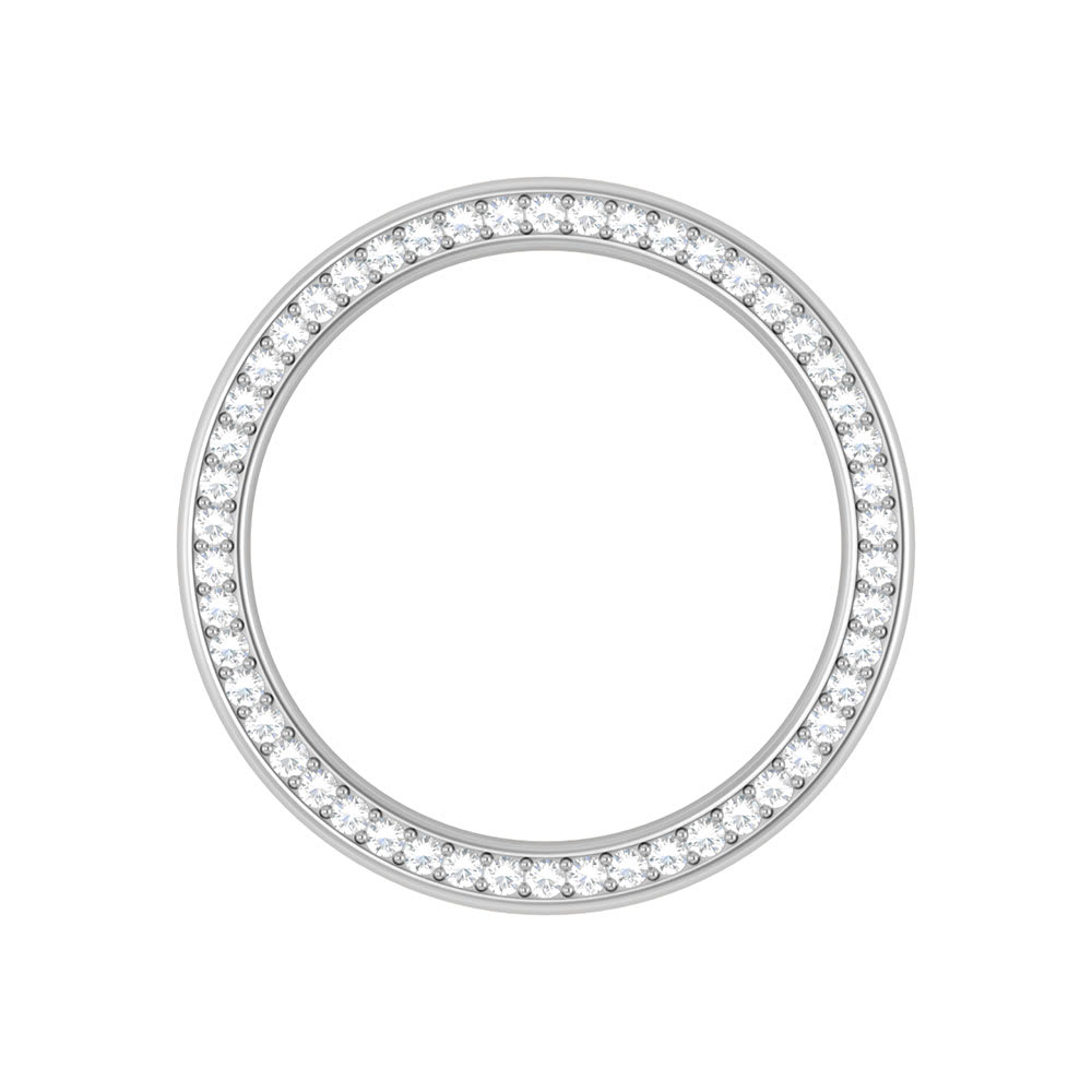 double sided diamond set rounded profile ring