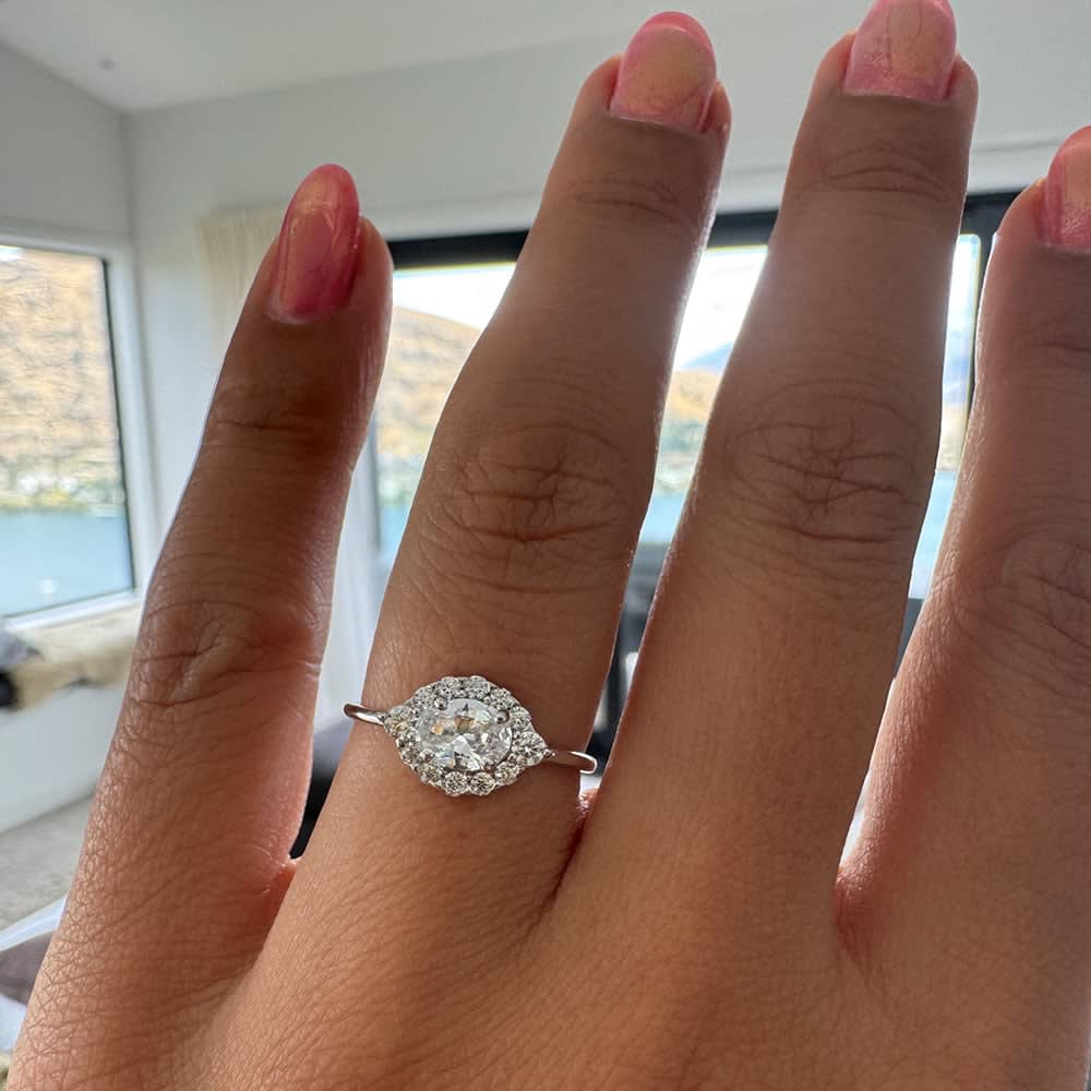 East west oval with halo