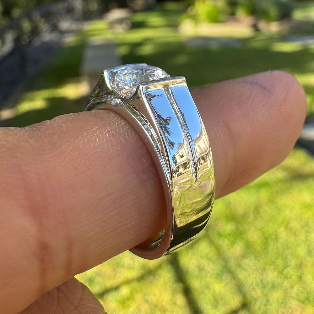 Mens solitaire diamond ring