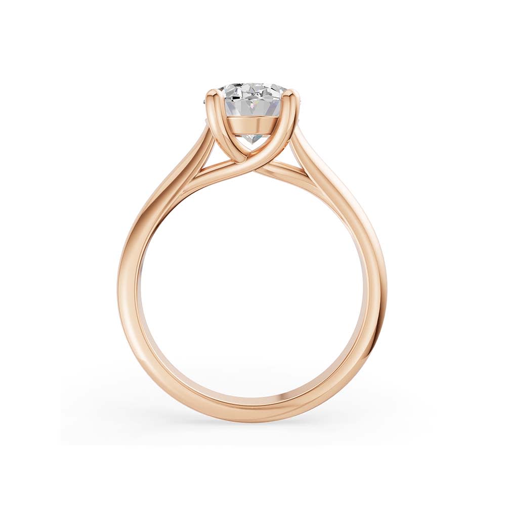 Oval diamond on a classic plain band