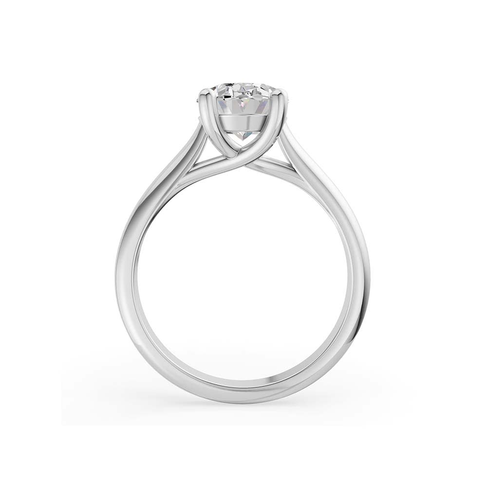 Oval diamond on a classic plain band