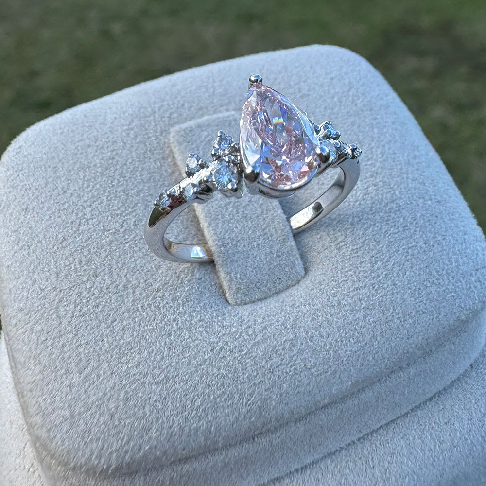 Pink lab diamond on a unique setting