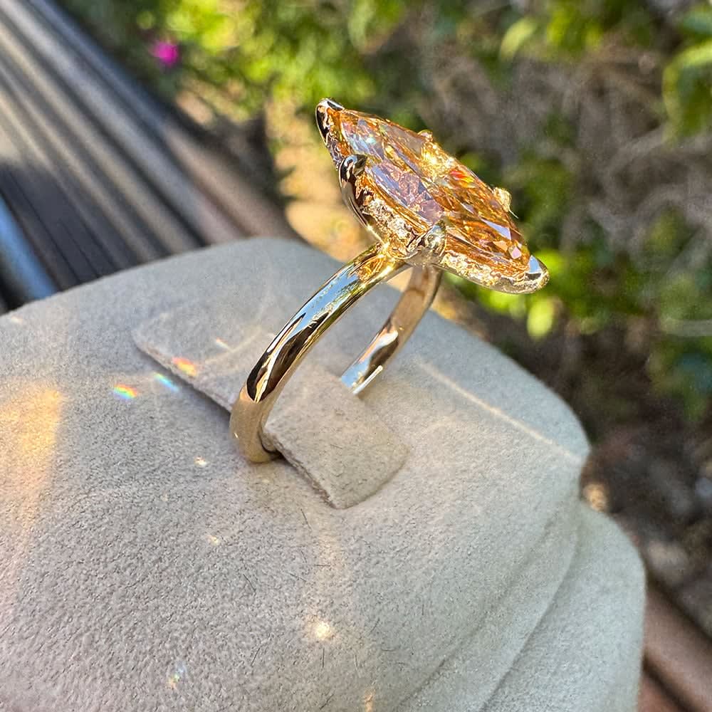 Fancy brown diamond engagement ring