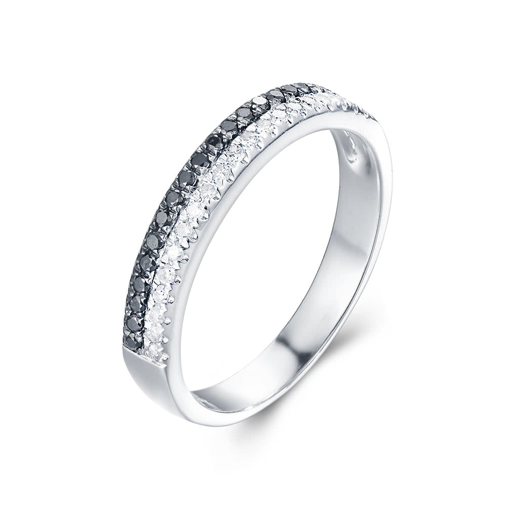 White black lab diamond ring