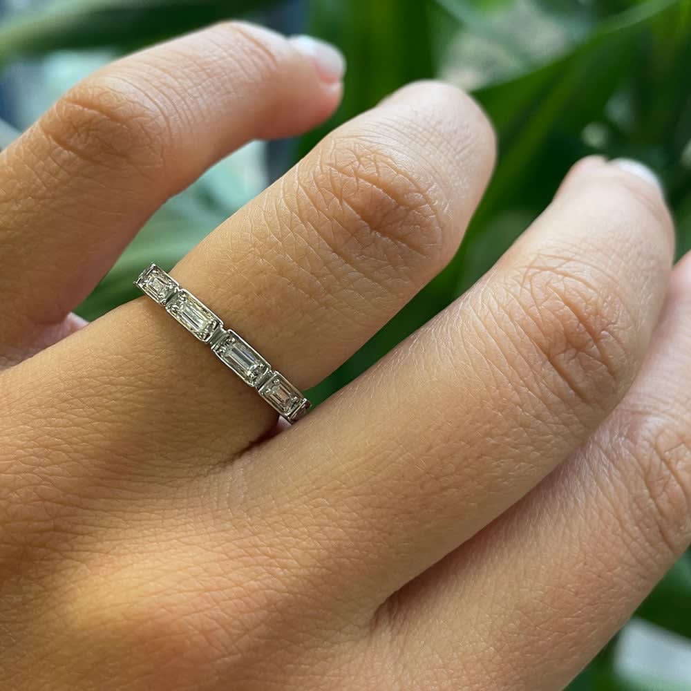 Lab Baguette eternity ring