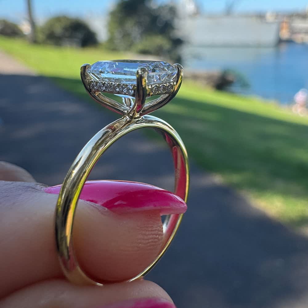 2 carat D VVS1 emerald cut engagement ring