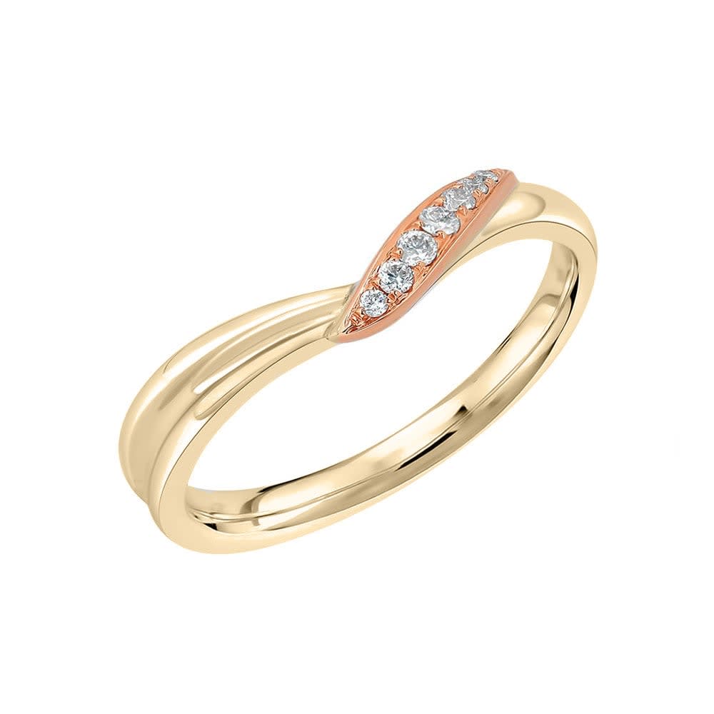 Diamond nested ladies wedding band