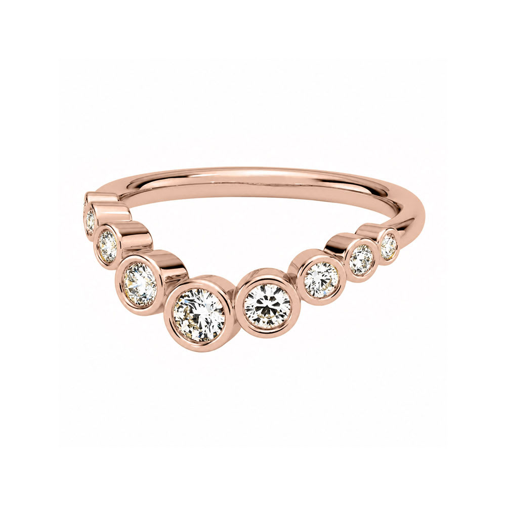Bezel round Diamond Ring 14k