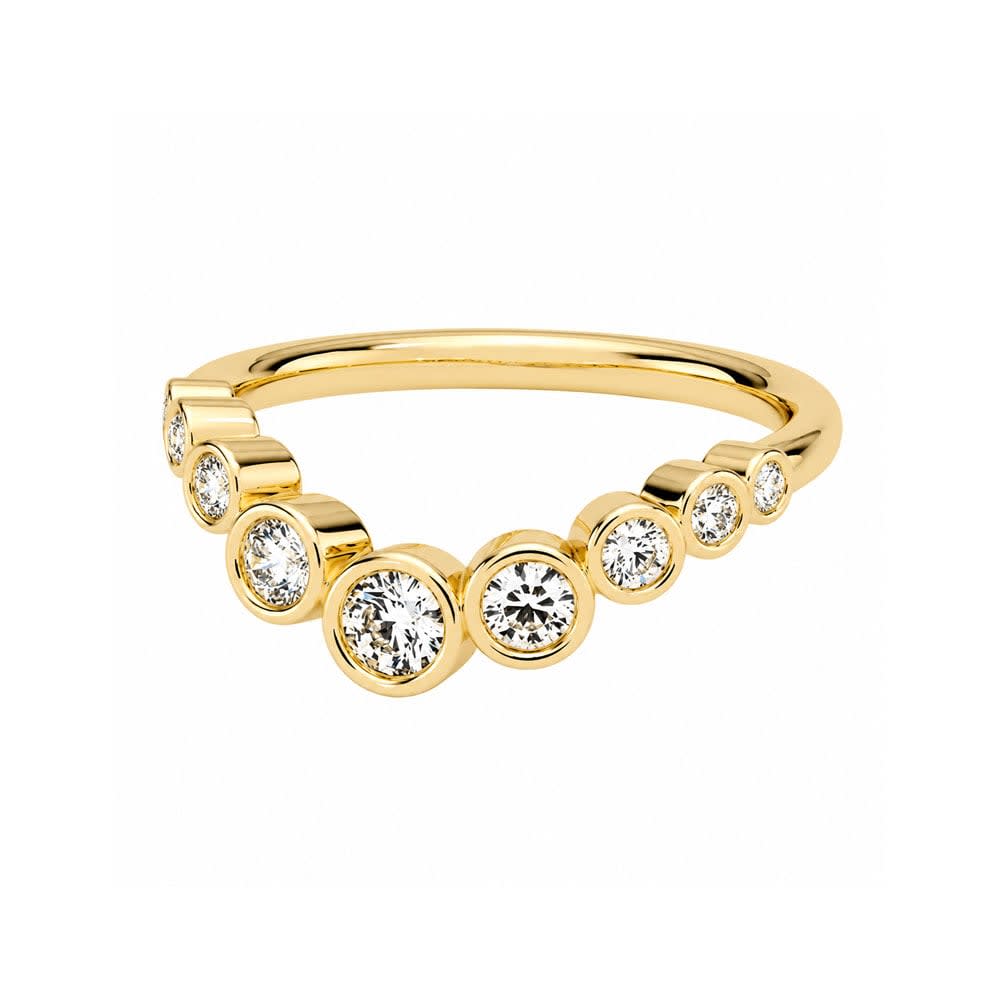 Bezel round Diamond Ring 14k