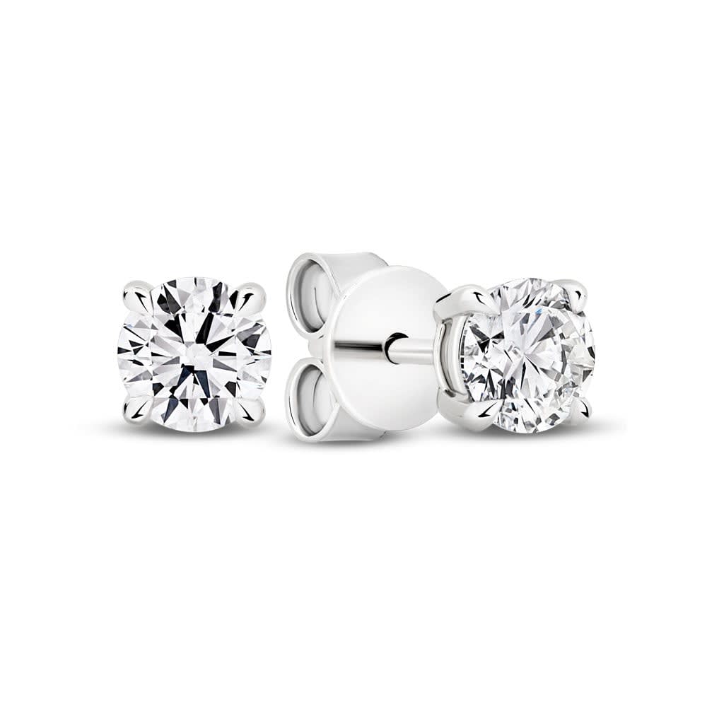 White gold studs set in 4prong with lab D VVS2