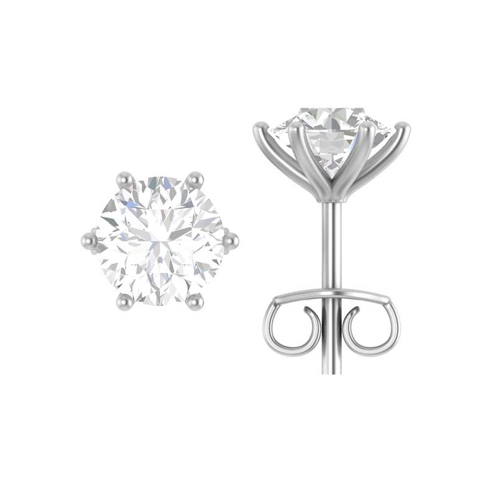 Low set studs in 6prong setting