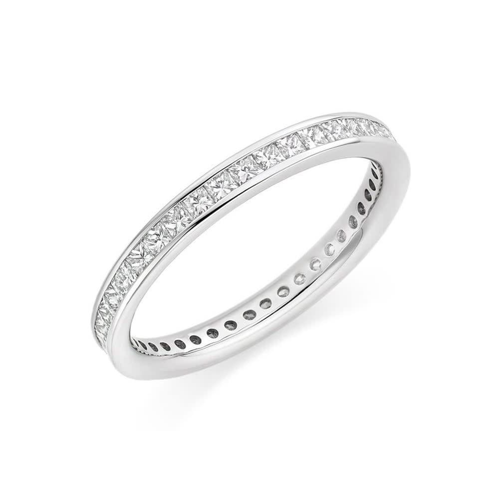 Princess cut wedding band in Platinum 950
