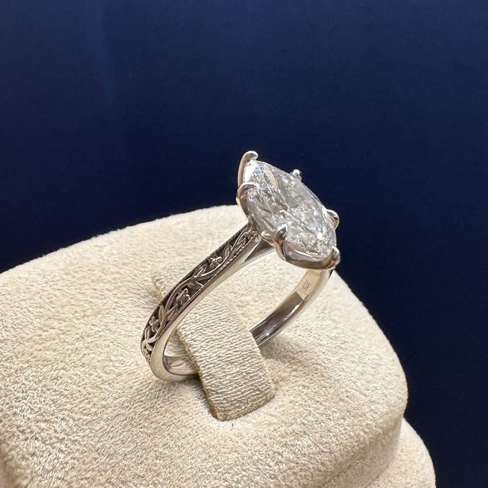 2ct marquise on a white gold vintage band
