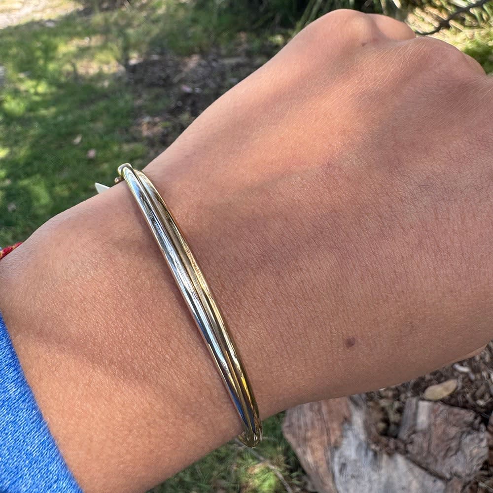 Italian bangle in two tone 9k