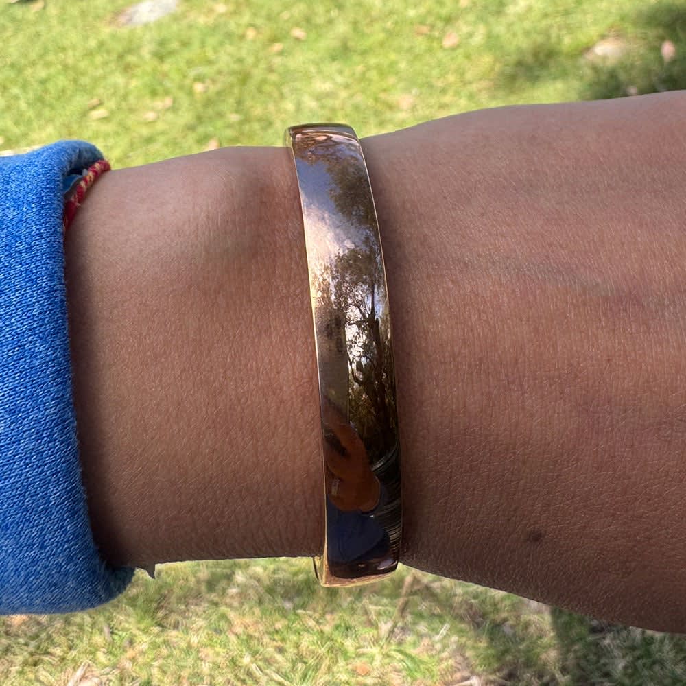 White and rosegold bangle in 9k