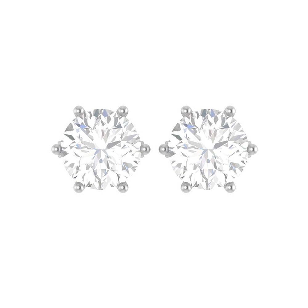 Round lab diamond set in six prong setting