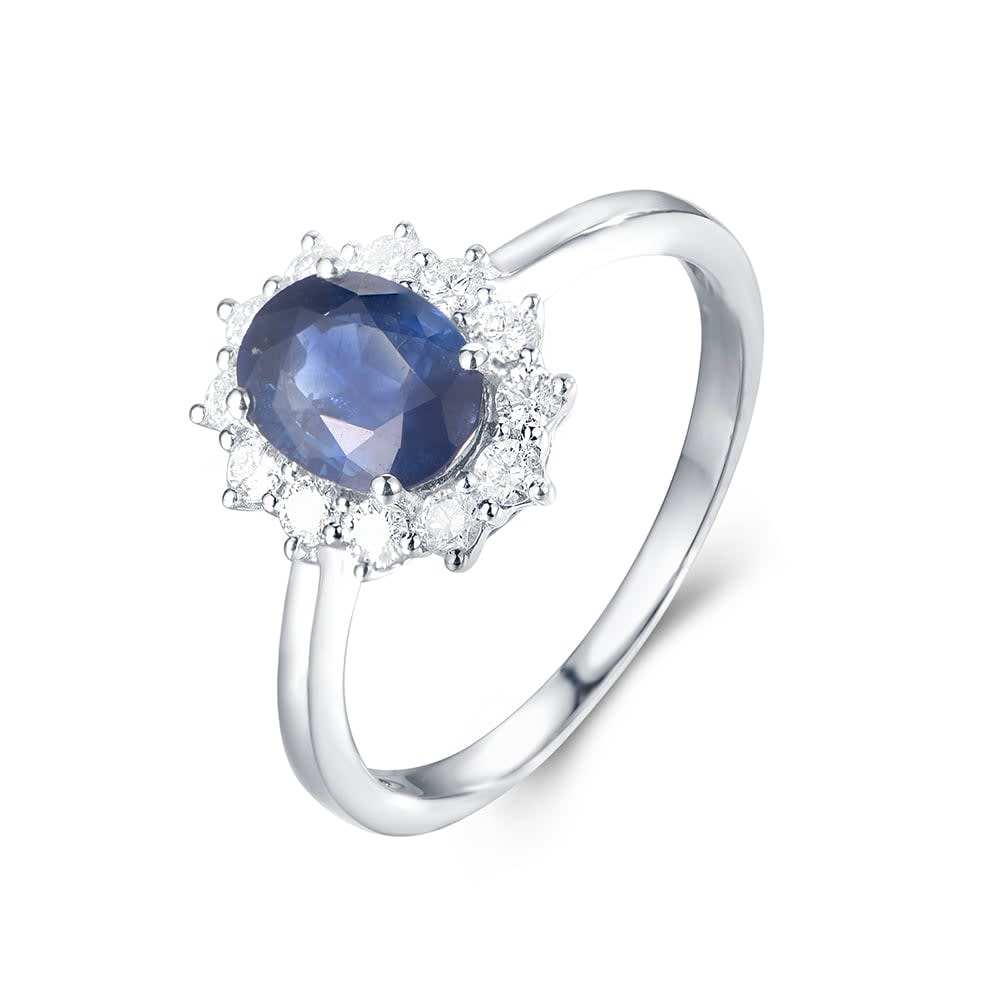 Oval Blue Saphhire Ring