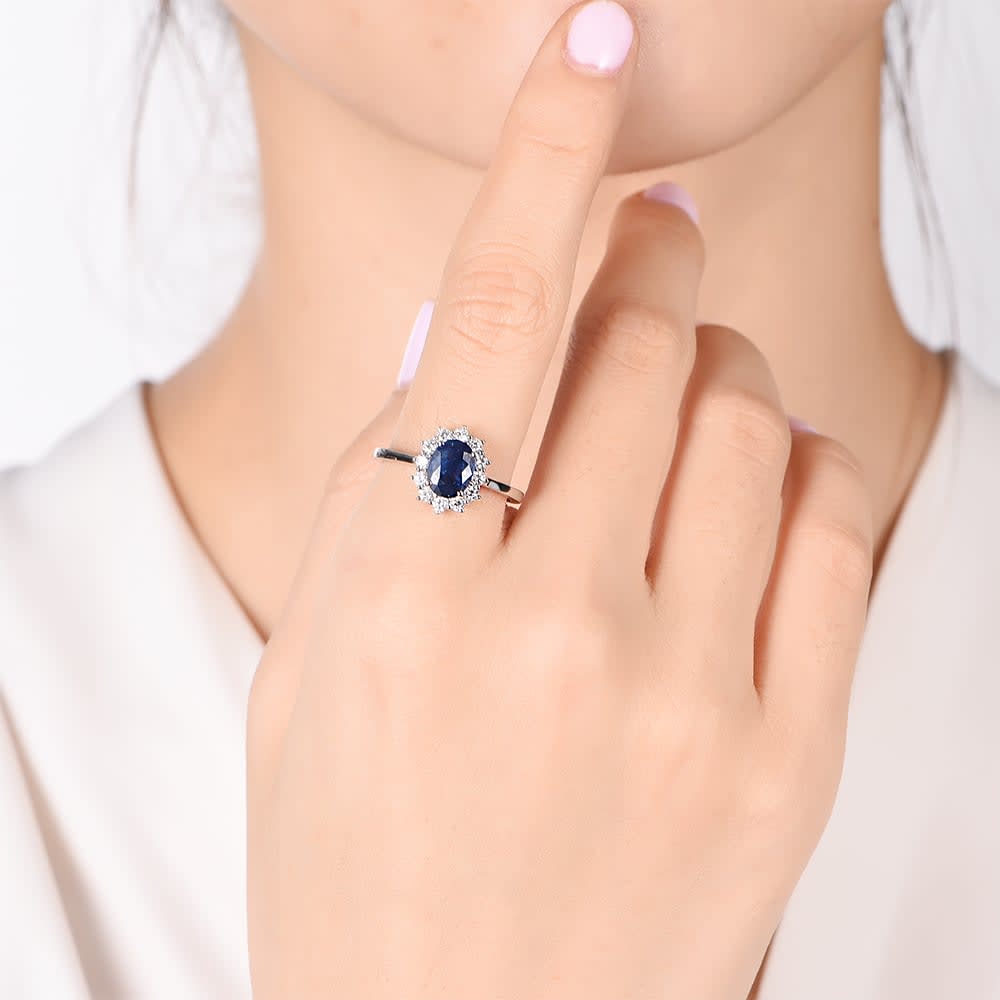 Sapphire On A Pave Band