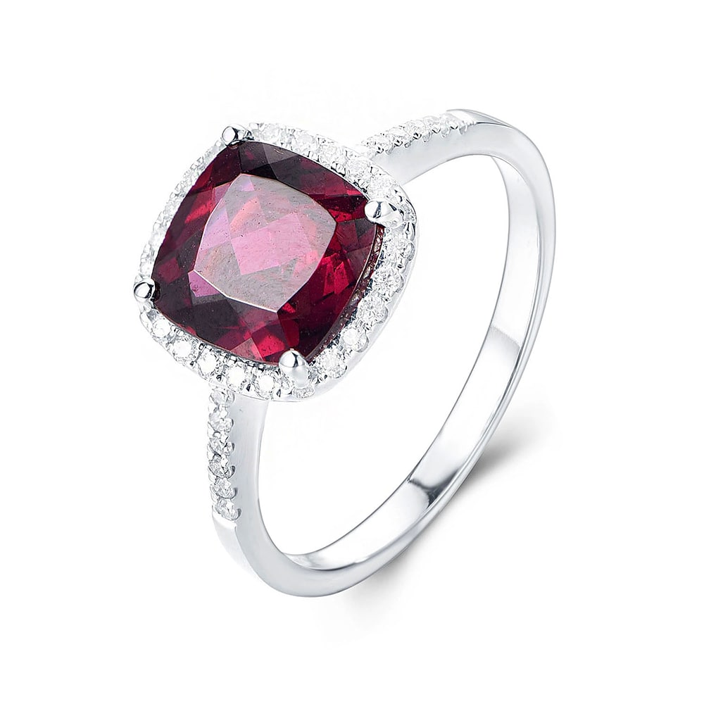 Cushion Cut Garnet Ring