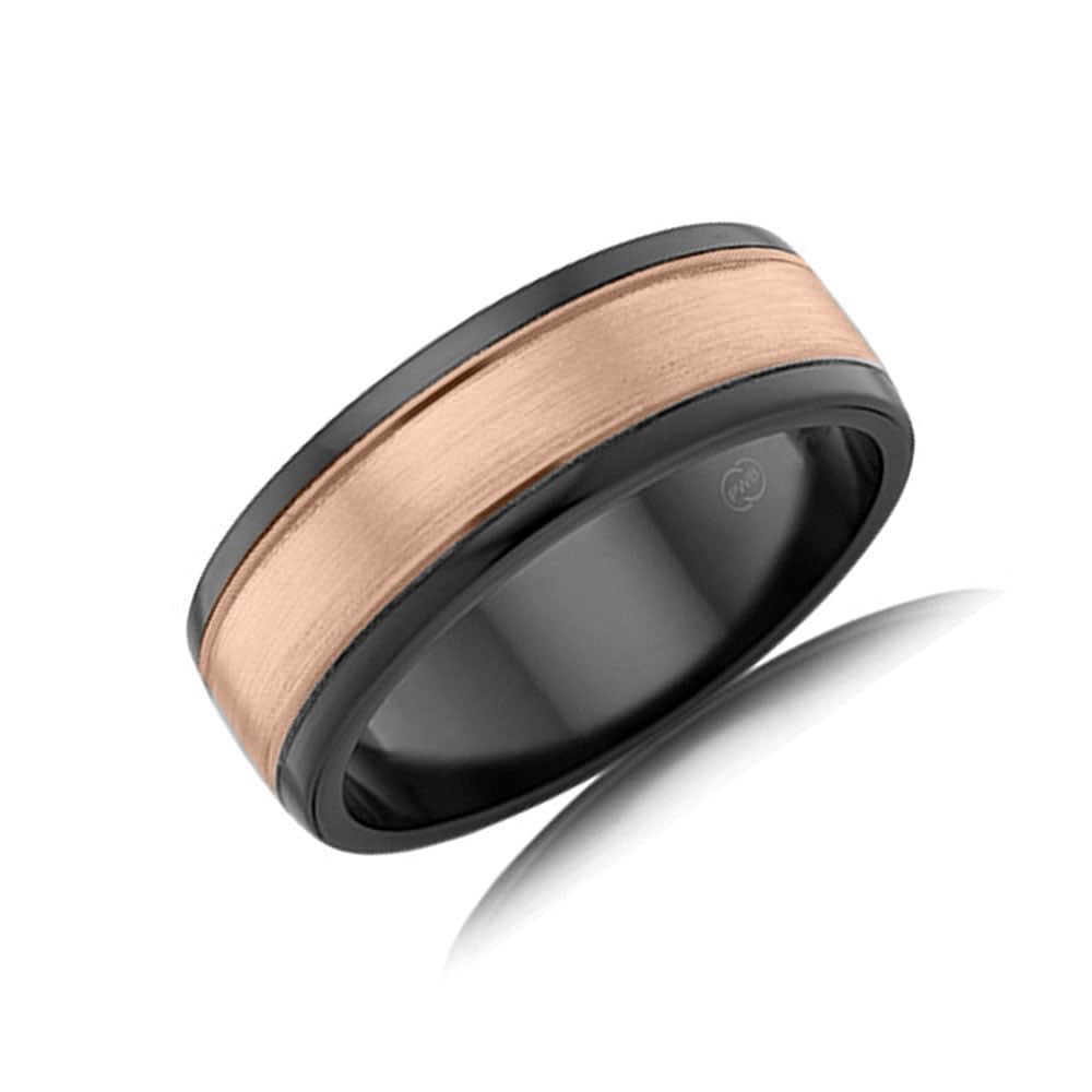 Two tone Zirconium Mens ring ZRJ4455