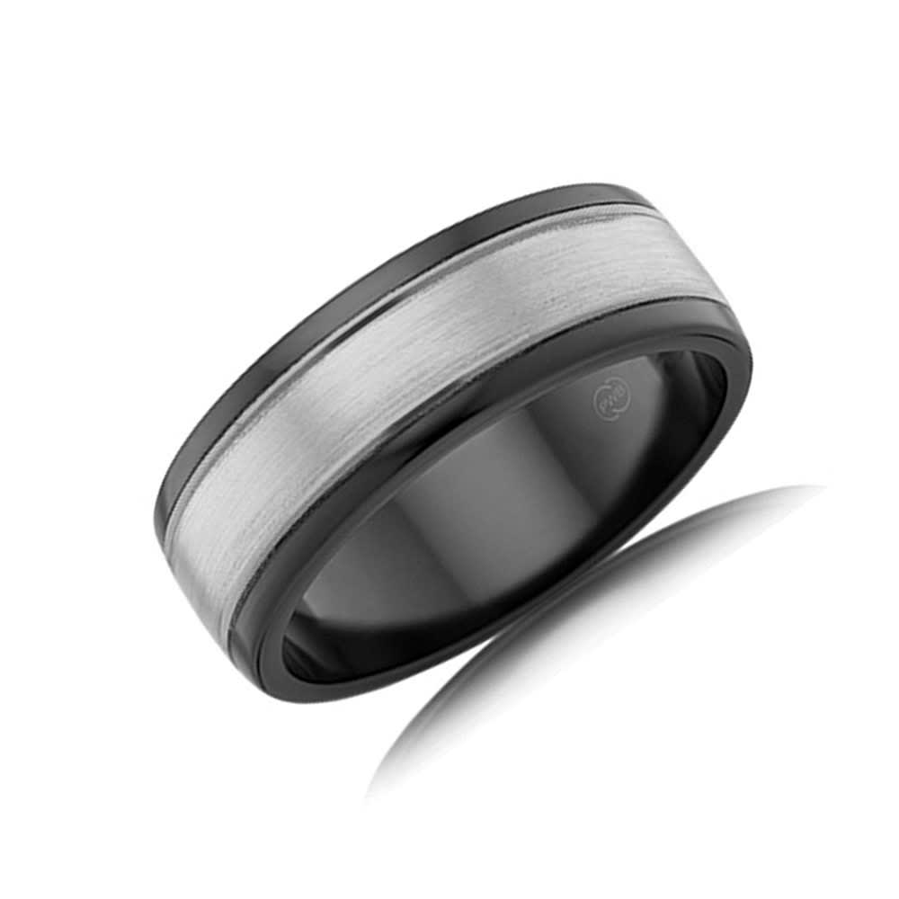 Two tone Zirconium Mens ring ZRJ4455