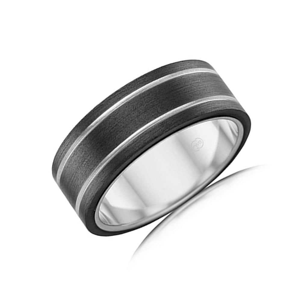 Two tone Zirconium mens ring ZR4415