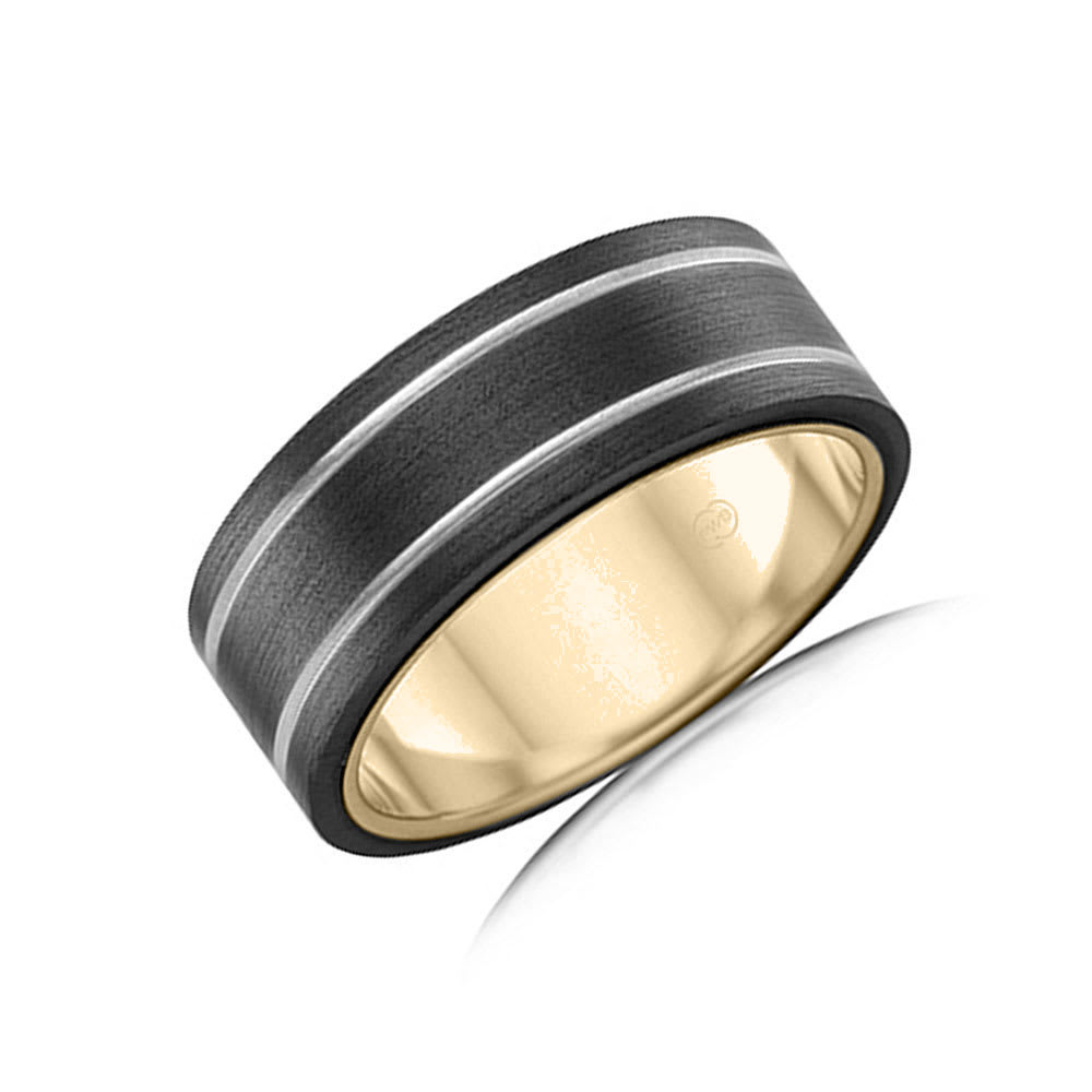 Two tone Zirconium mens ring ZR4415