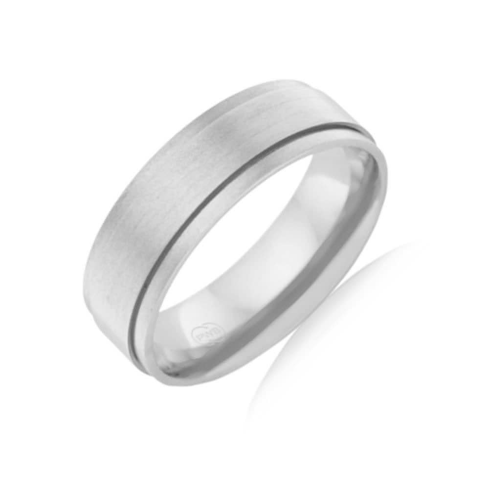 Brushed finish mens ring J1298