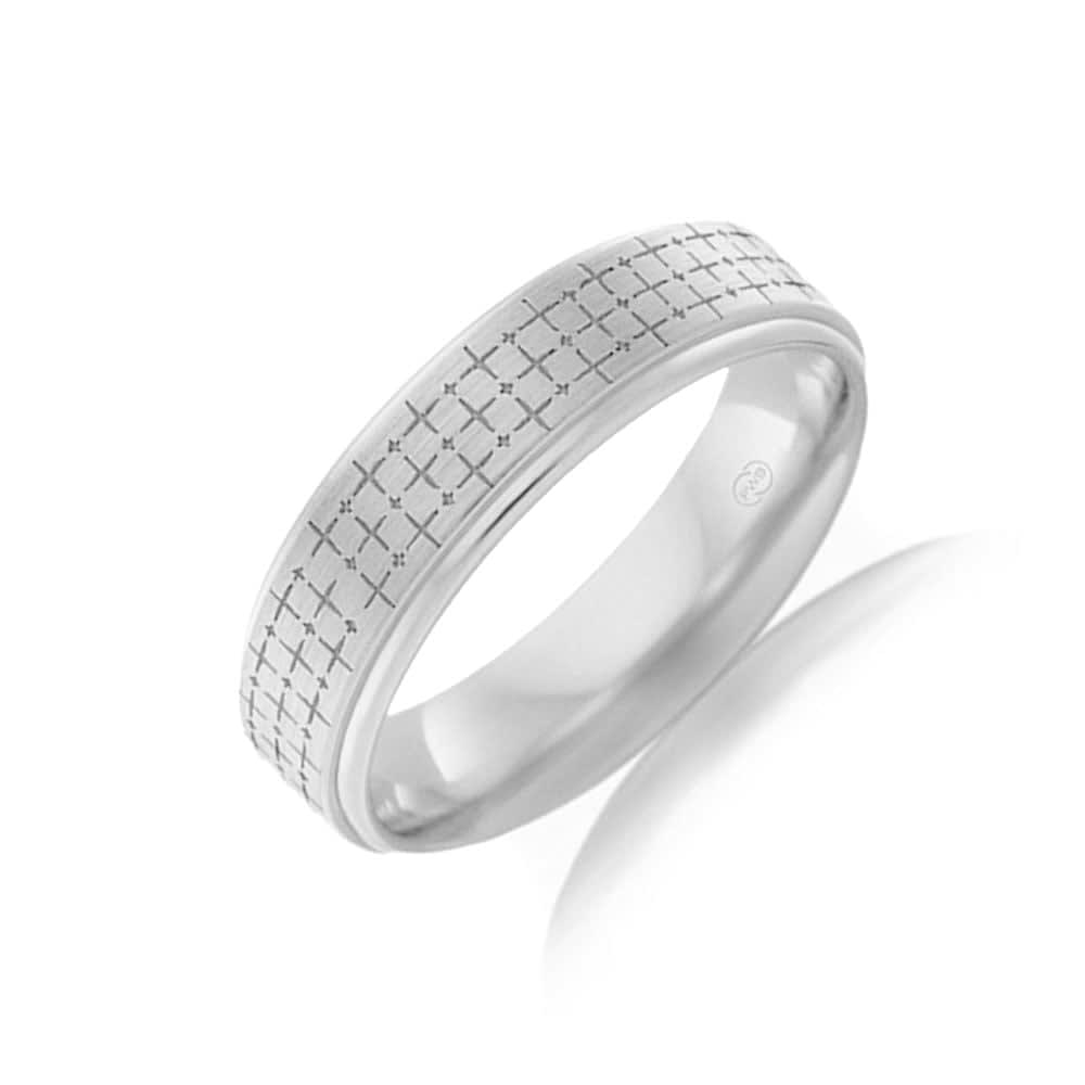 Cross pattern mens ring F4044