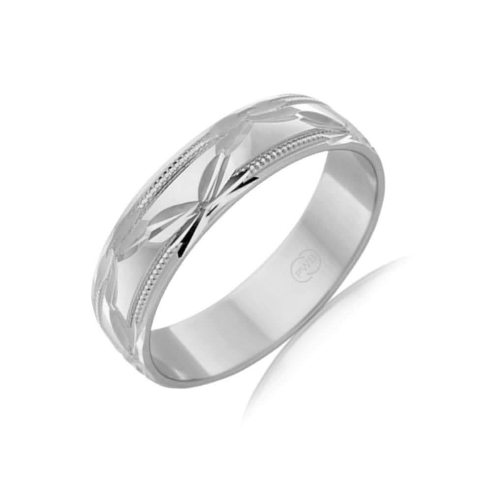 Carved mens wedding band HR1408