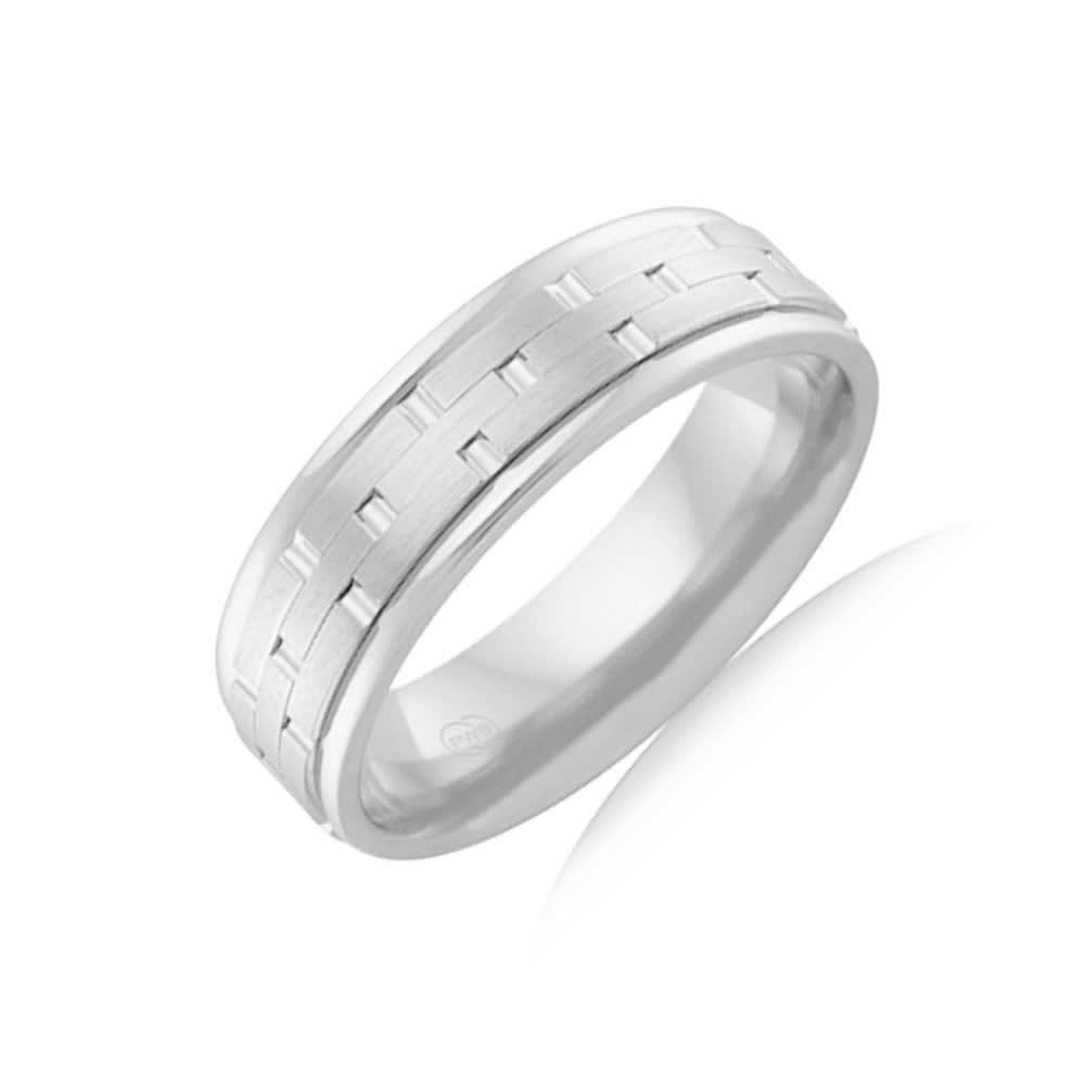 Brick Pattern Mens ring J2725
