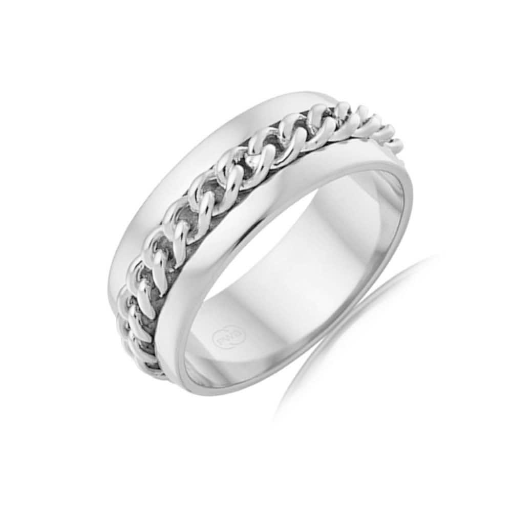 Centre Patterned Mens Ring J4035