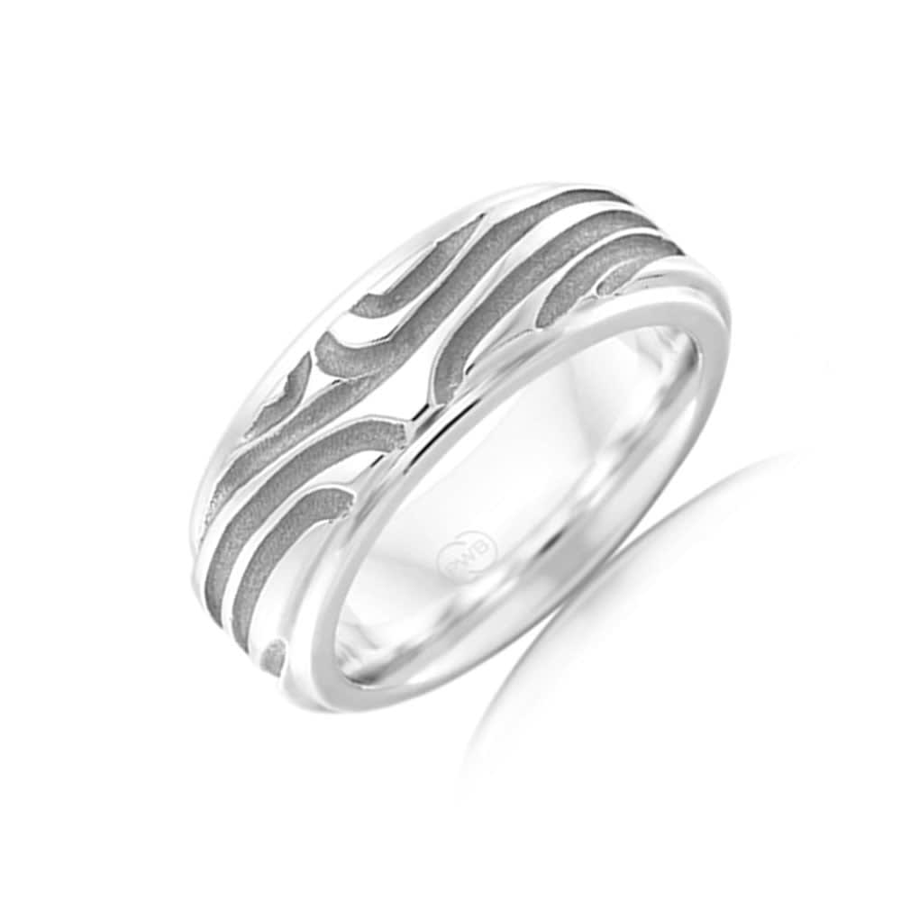 Carved Mens Wedding ring J4056