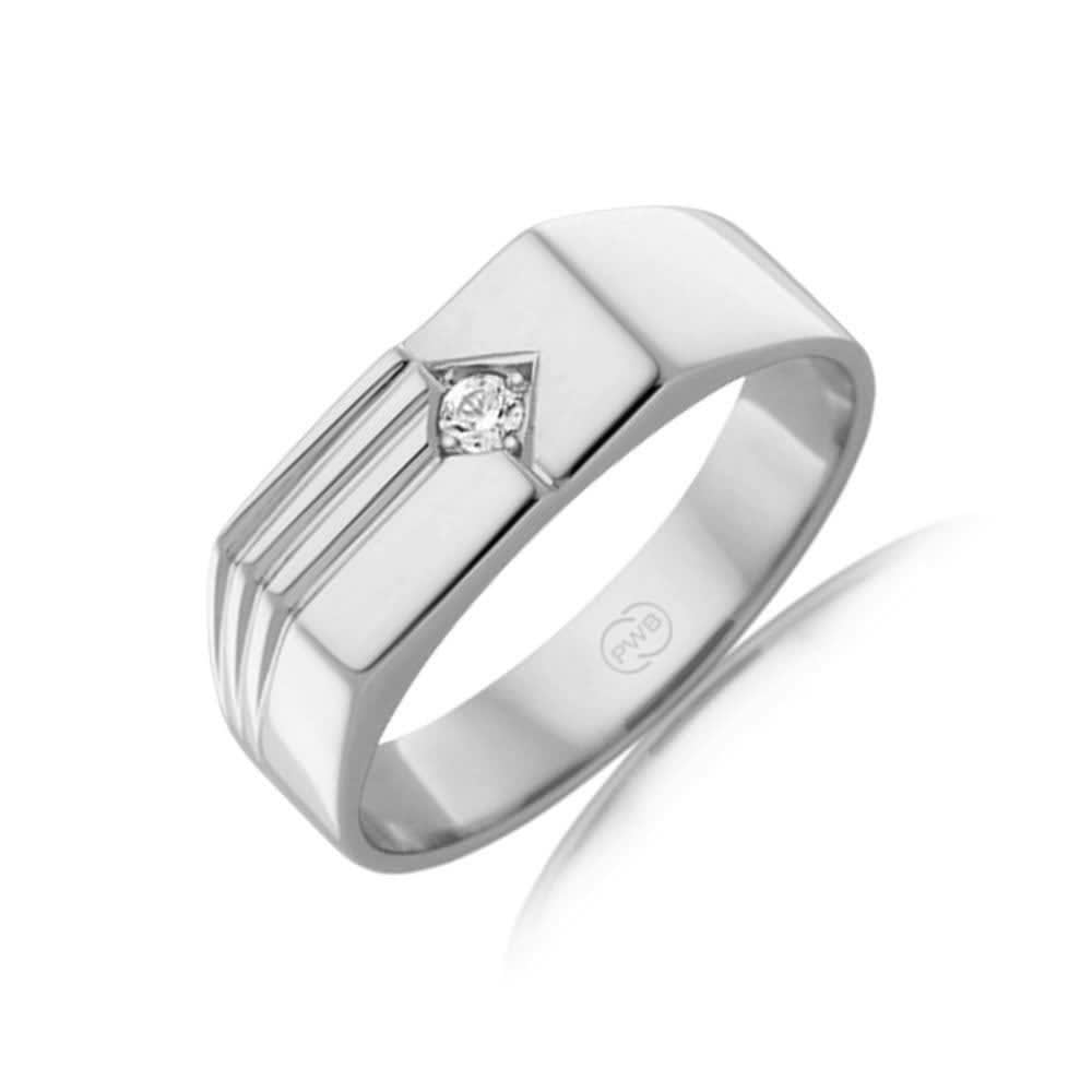 Claw Set Diamond Signet Ring