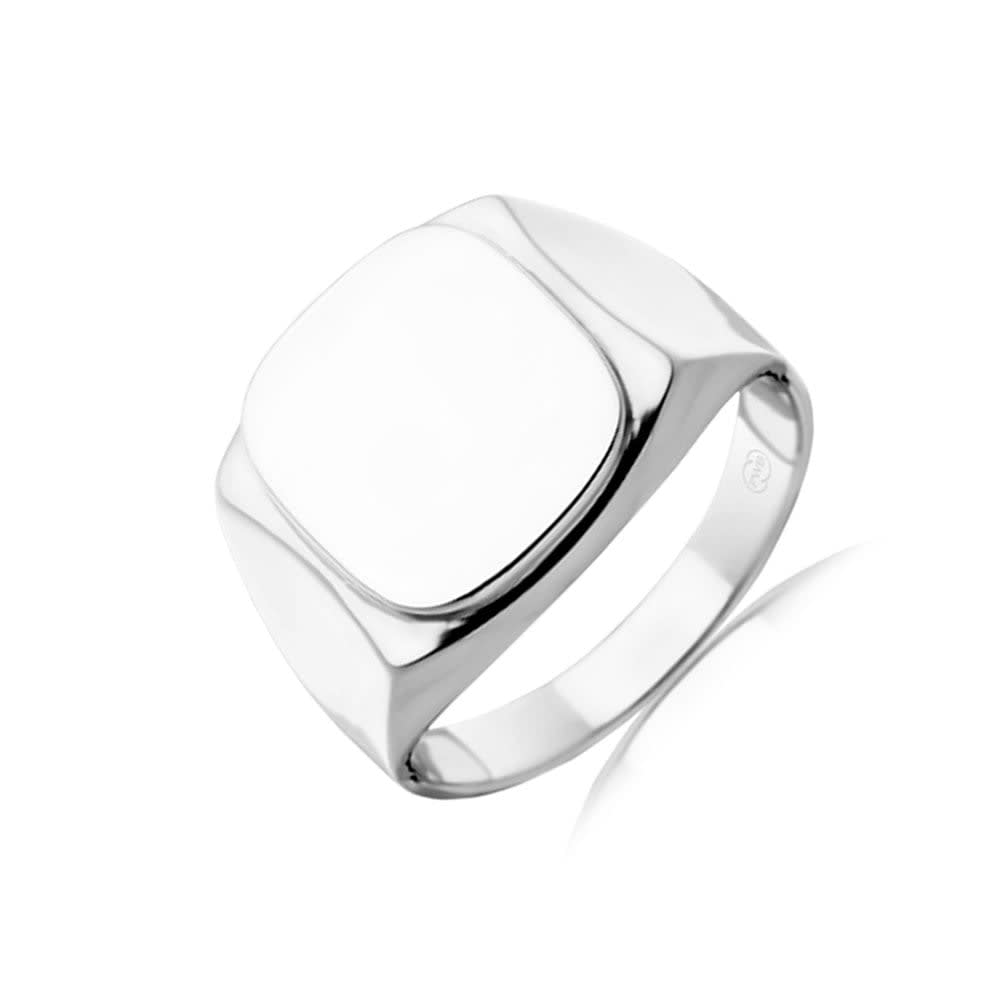 Carved Rectangle Signet Wedding Ring